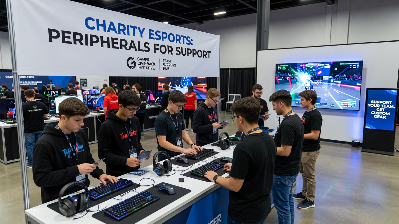 Custom gaming peripherals distributed at an esports charity tournament
