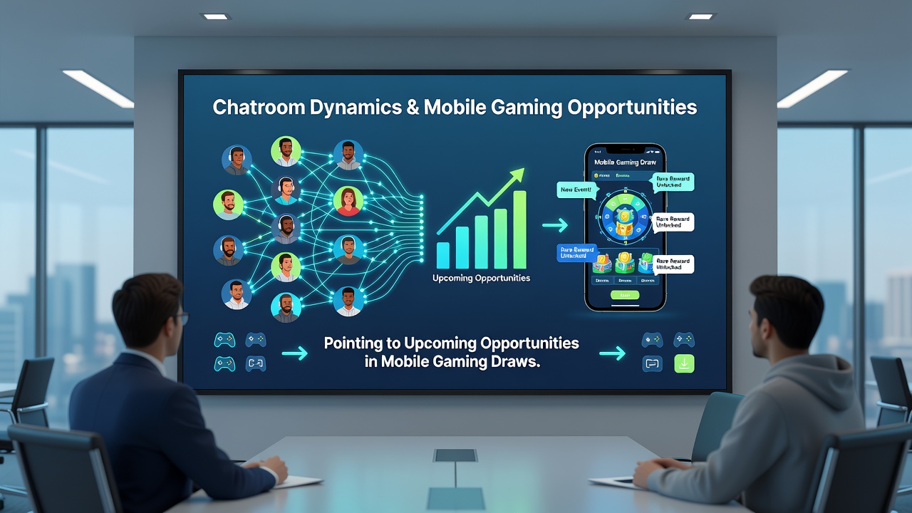 Mobile gamers engaging in chat about upcoming draws