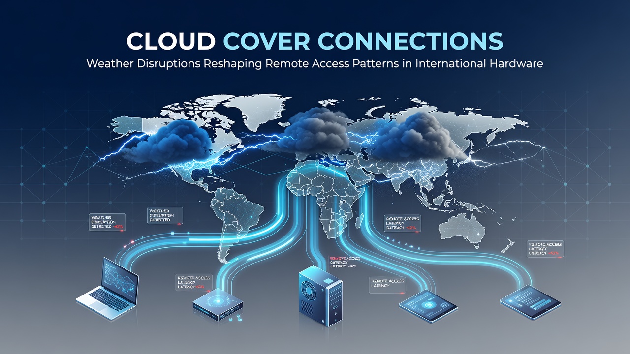Global map overlay showing cloud cover density and remote participant locations in hardware lottery networks