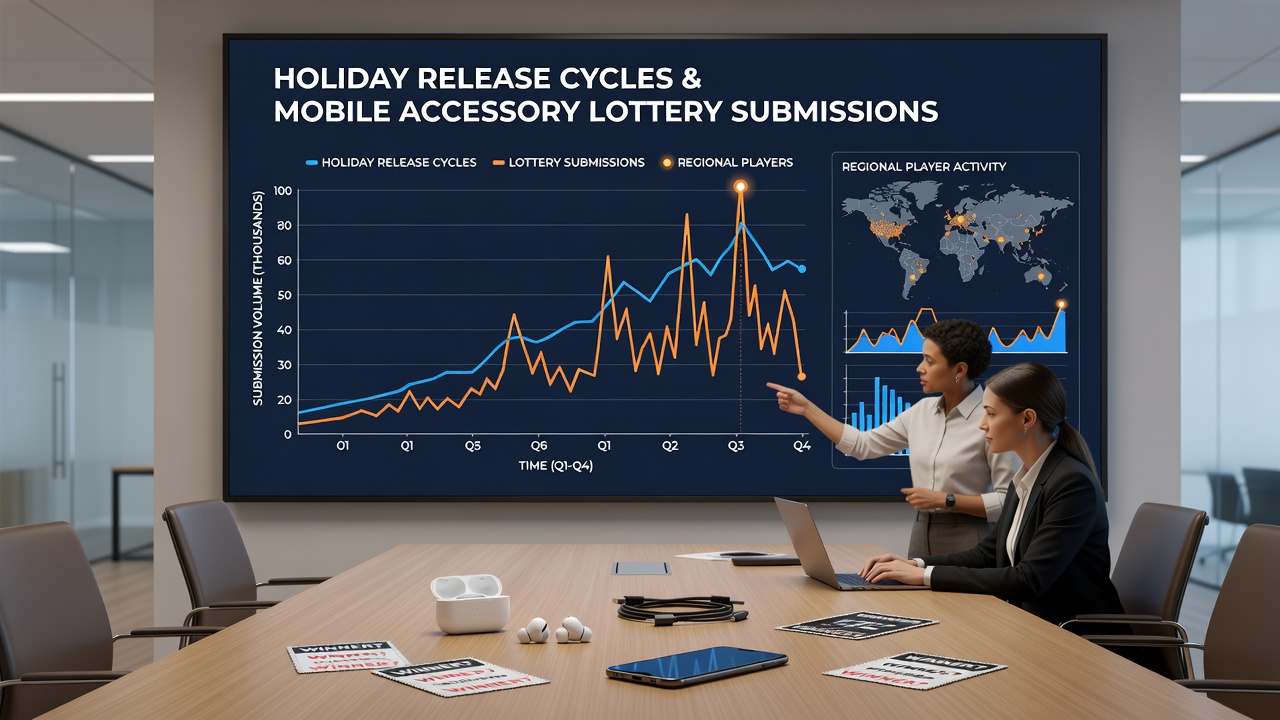Regional players submitting entries on mobile devices during a holiday accessory lottery campaign