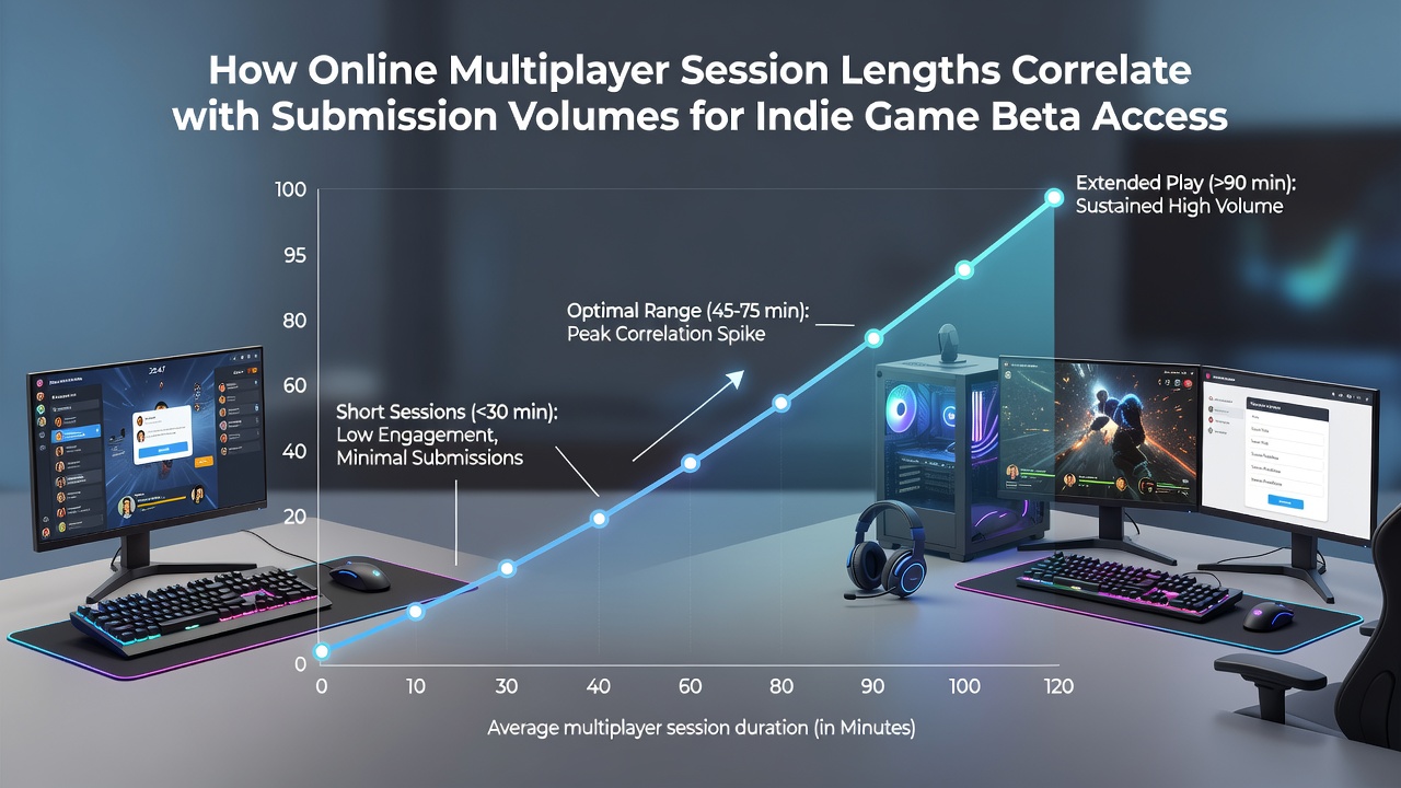 Chart comparing average session times in different regions with corresponding beta contest entry spikes during 2025-2026