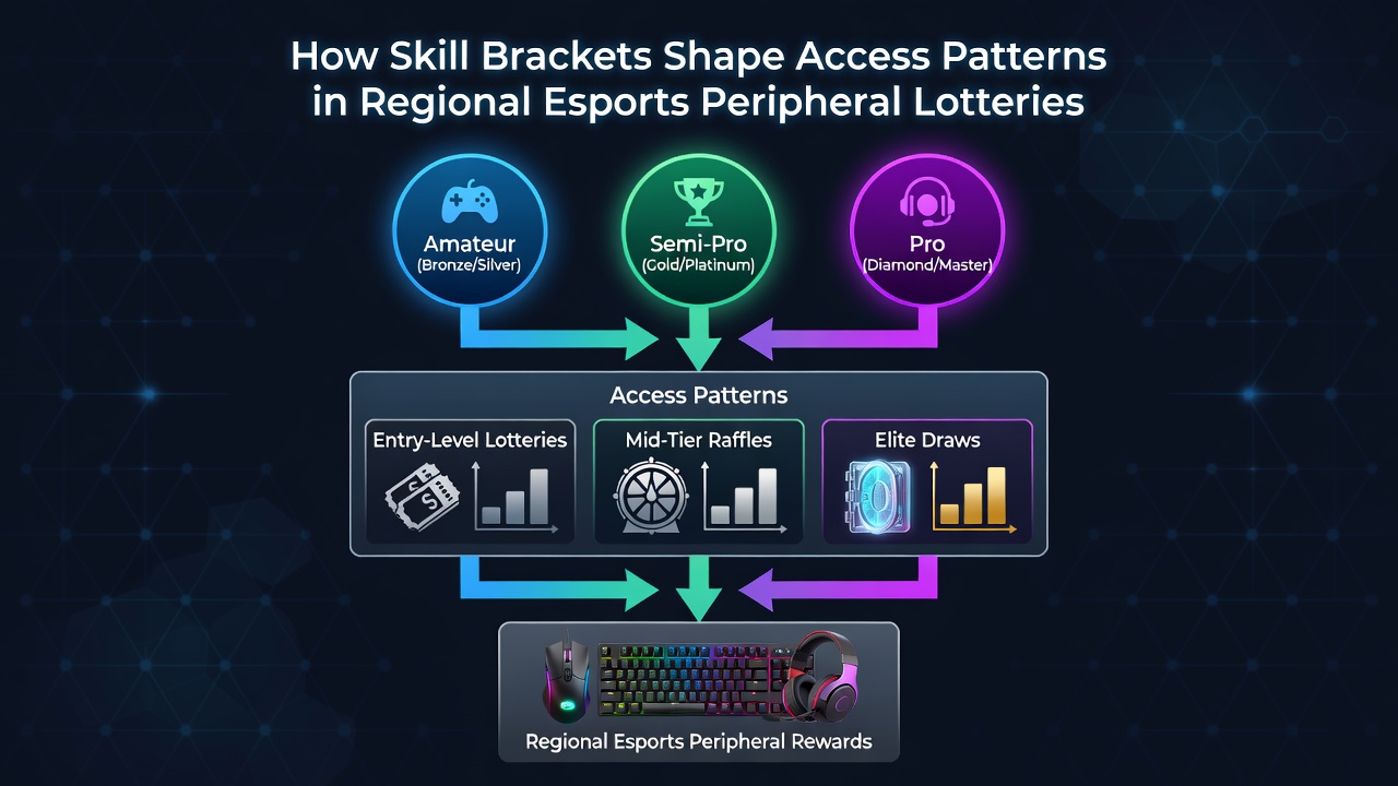 Chart displaying entry volume differences across skill brackets in regional esports lotteries from 2025 data