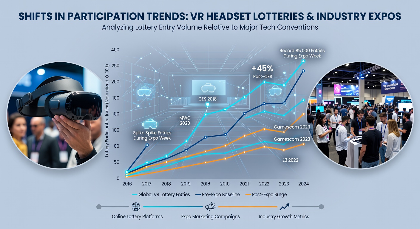 Remote participants registering for VR headset lotteries through expo mobile applications