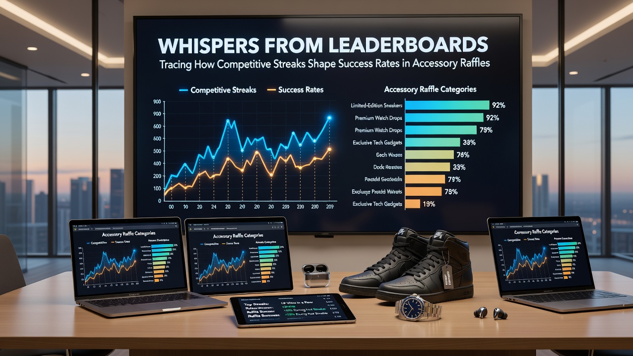 Charts and graphs illustrating correlations between gaming win streaks and raffle submission volumes over several months